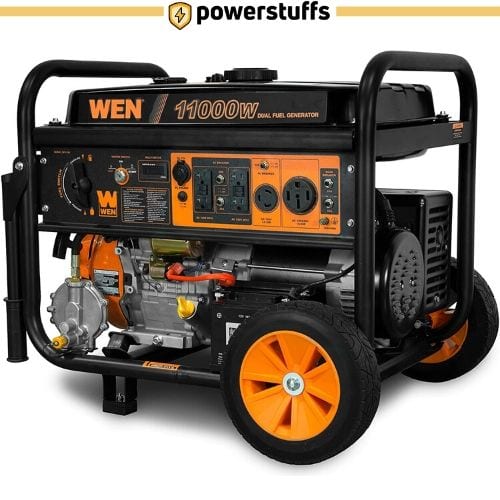 WEN 11000 Watt Dual Fuel Generator with Wheel Kit and Electric Start